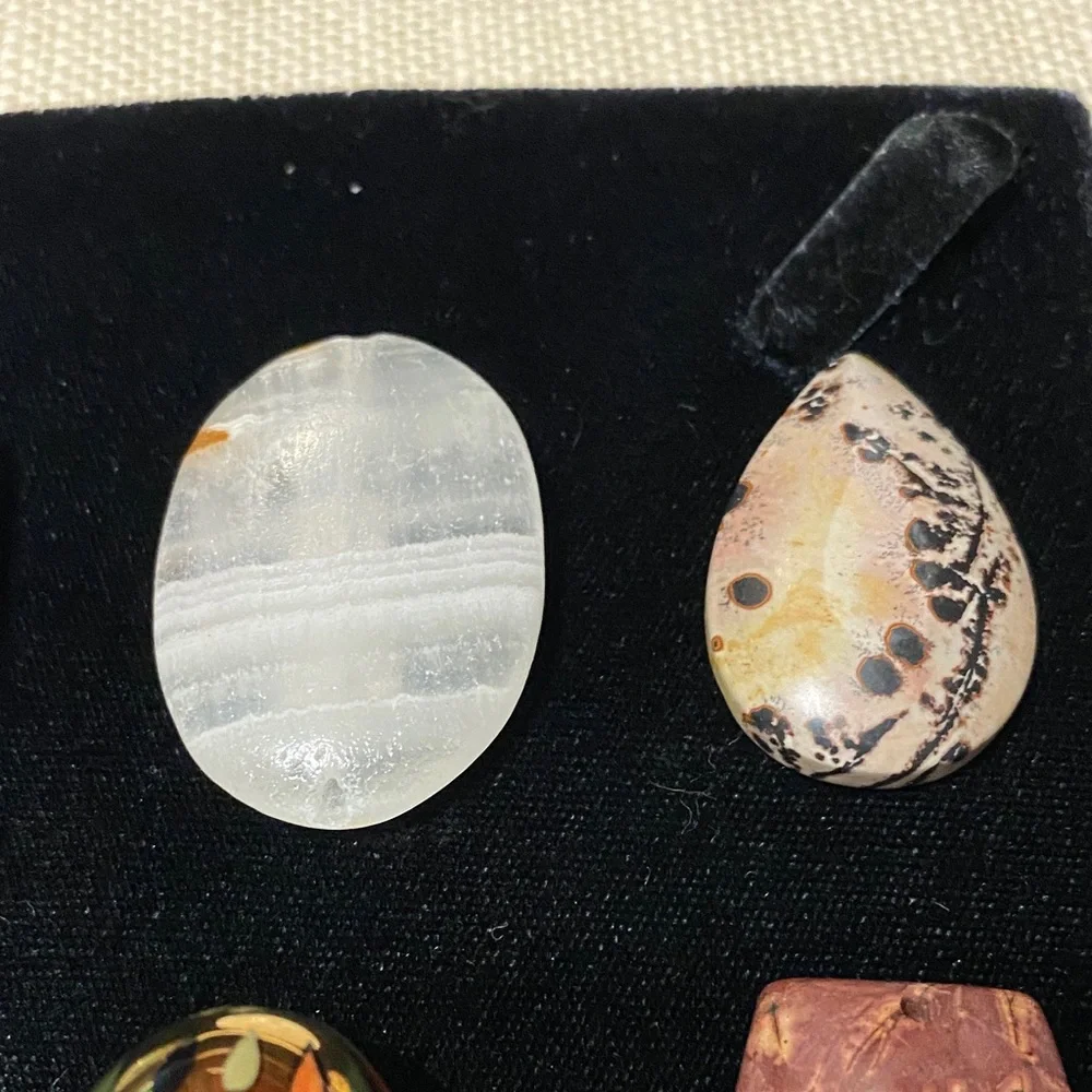 Nine Assorted natural Gemstone pendants for jewelry makers